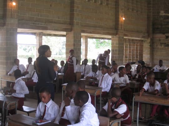 Ms. Modupe Bankole during her visit to her adopted school