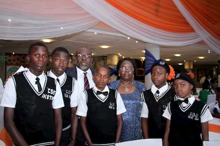 MR IME UDOETUK AND THE STUDENTS OF HIS ADOPTED SCHOOL