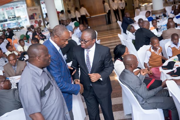 Mr. Inoyo exchanging pleasantries with Mr. Francis Usoro - a Mentor of the foundation