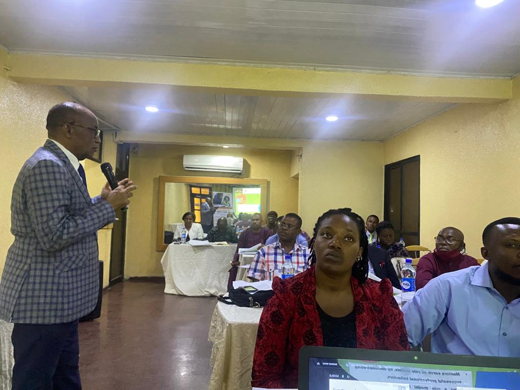 Dr. Enobong Joshua addressing the teachers